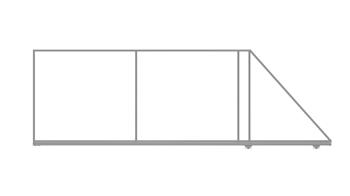 Posuvná brána samonosná, výška 1,2m (průjezd 3,5m), pro vlastní výplň, s pojezdy. zinek žár