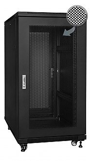 19" Rack skříň S6118DPII/B (18U 600x1000mm, pojízdná,matná, perforované dveře)