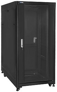 19" Rack skříň SQ6822/B (22U 600x800mm, pojízdná,matná) - rychlá montáž