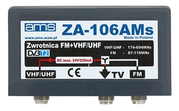 Anténní slučovač ZA-106AMs (FM+VHF/UHF)