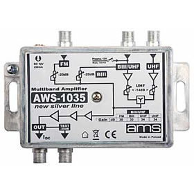Anténní zesilovač AWS-1035 (FM-VHF/UHF-UHF 33dB)