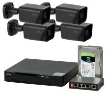 Monitorovací set Sunell ZS03B (4 x SN-IPR8140BYBN-B(dark), SN-NVR3804E1-J (III), ST1000VX013 , ULTIPOWER 0054af)