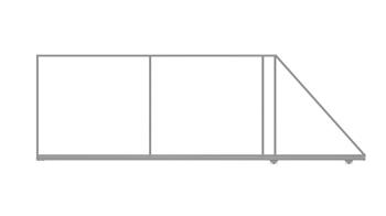 Posuvná brána samonosná, výška 1m (průjezd 3 m), pro vlastní výplň, s pojezdy. zinek žár