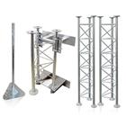 Sada 2 stožárů, 2m/d42 s rozečí 365mm s držáky na stěnu + nástavec 1,5m a pevnostní šrouby.