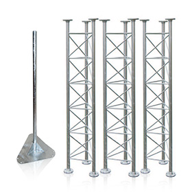 Sada 3 stožáry, 2m/d42 s rozečí 365mm + nástavec 1,5m + šrouby pevnostní.