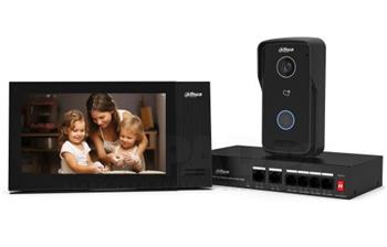 Sada videotelefonu Dahua KTP02 (vnější stanice VTO2111D-P-S3, monitor VTH2421FB-P, přepínač PFS3005-4ET-36)